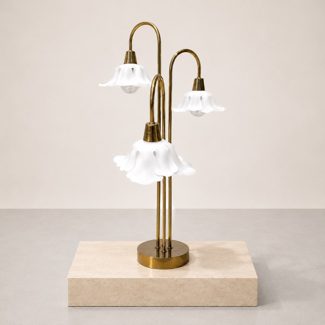1960s Hollywood Regency Brass Waterfall Table Lamp - 7