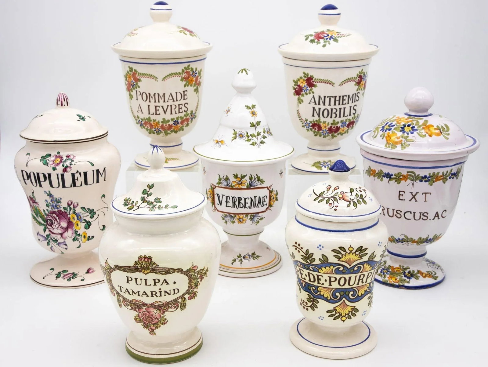 Set of Seven Early 20th Century French Provence Apothecary Jars - 2