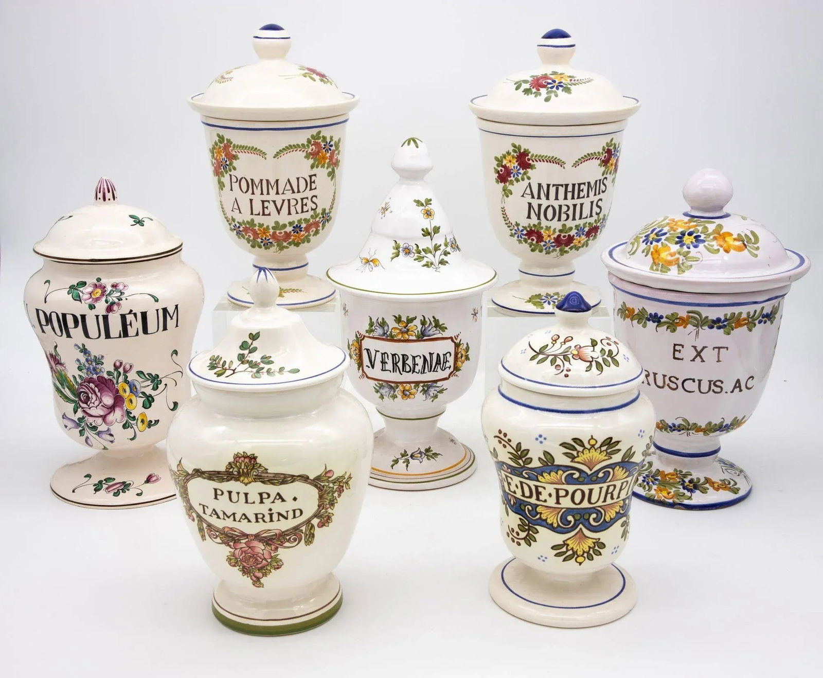 Set of Seven Early 20th Century French Provence Apothecary Jars - 4