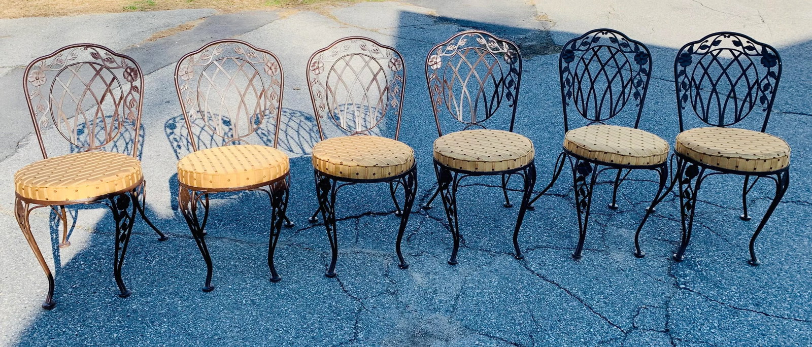 Vintage Wrought Iron Dining Chairs - 12