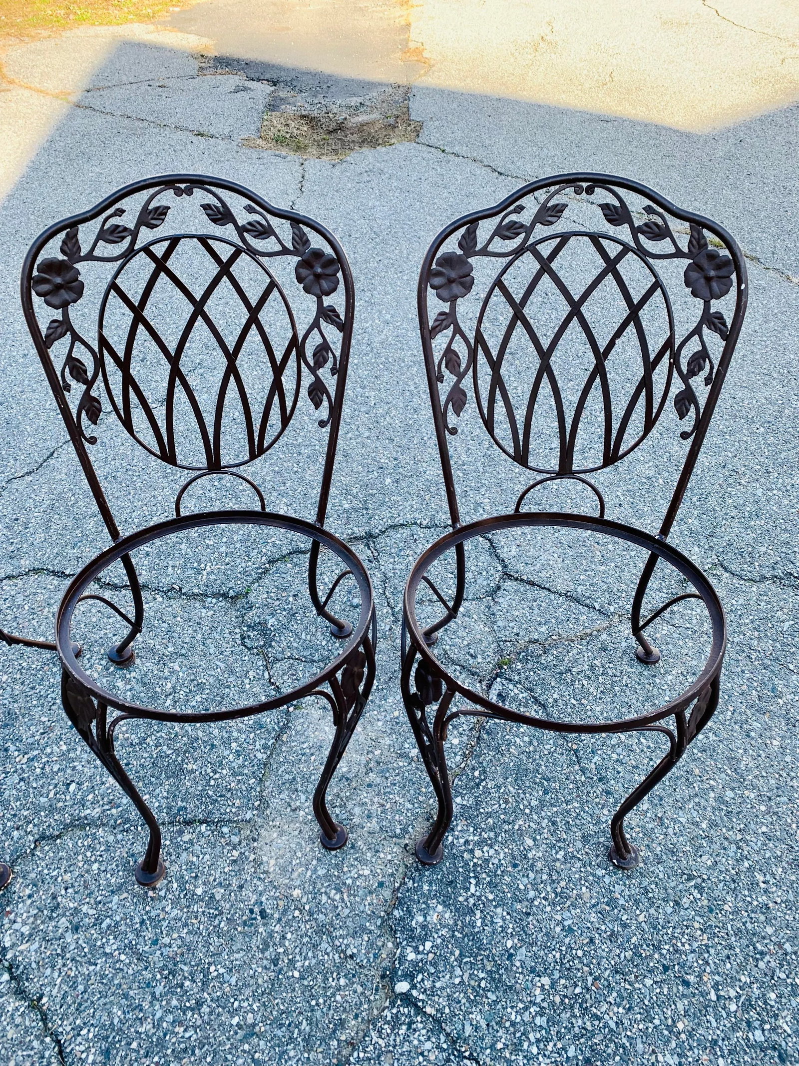 Vintage Wrought Iron Dining Chairs - 2