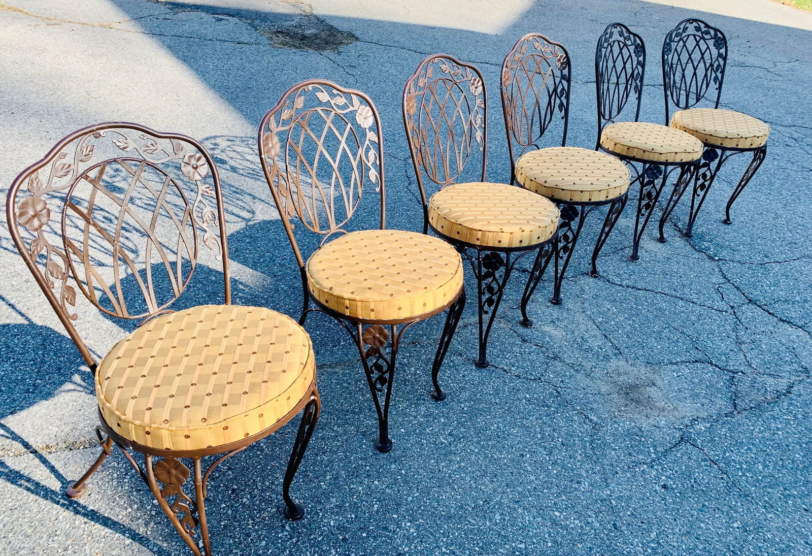 Vintage Wrought Iron Dining Chairs - 5