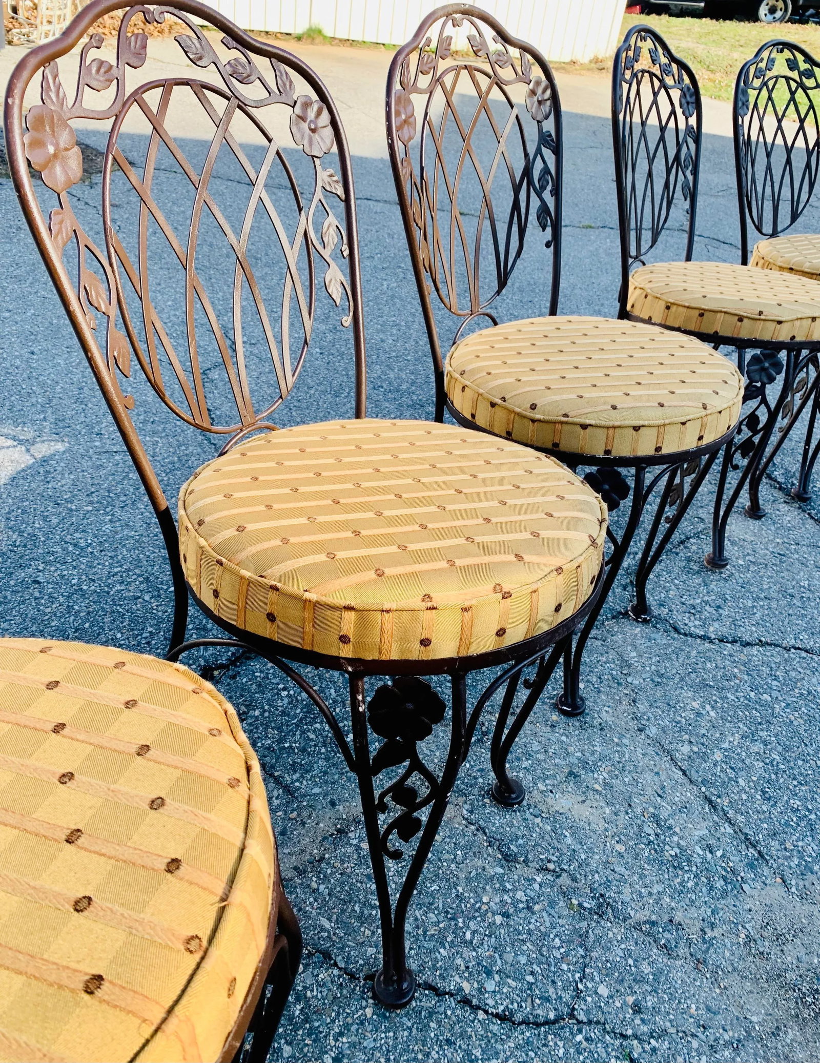 Vintage Wrought Iron Dining Chairs - 8