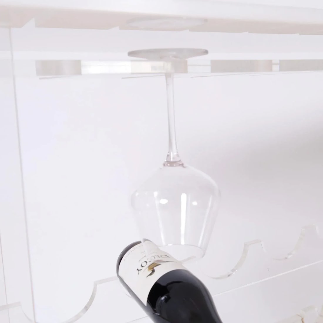 Mid Century Acrylic or Lucite Bar Cart Wine Rack - 8