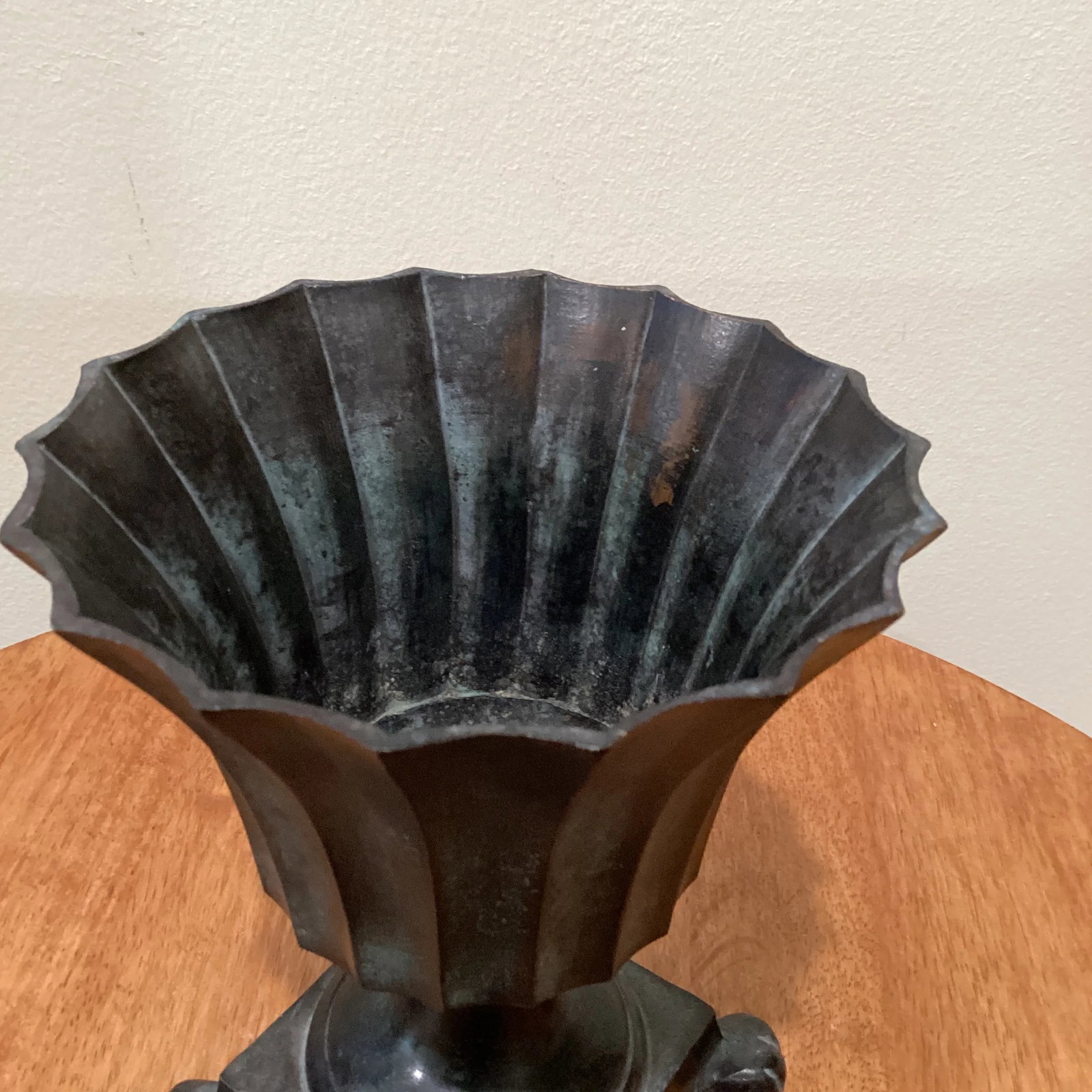 Mid 20th Century Vintage Bronze Brass Footed Urn Planter - 10