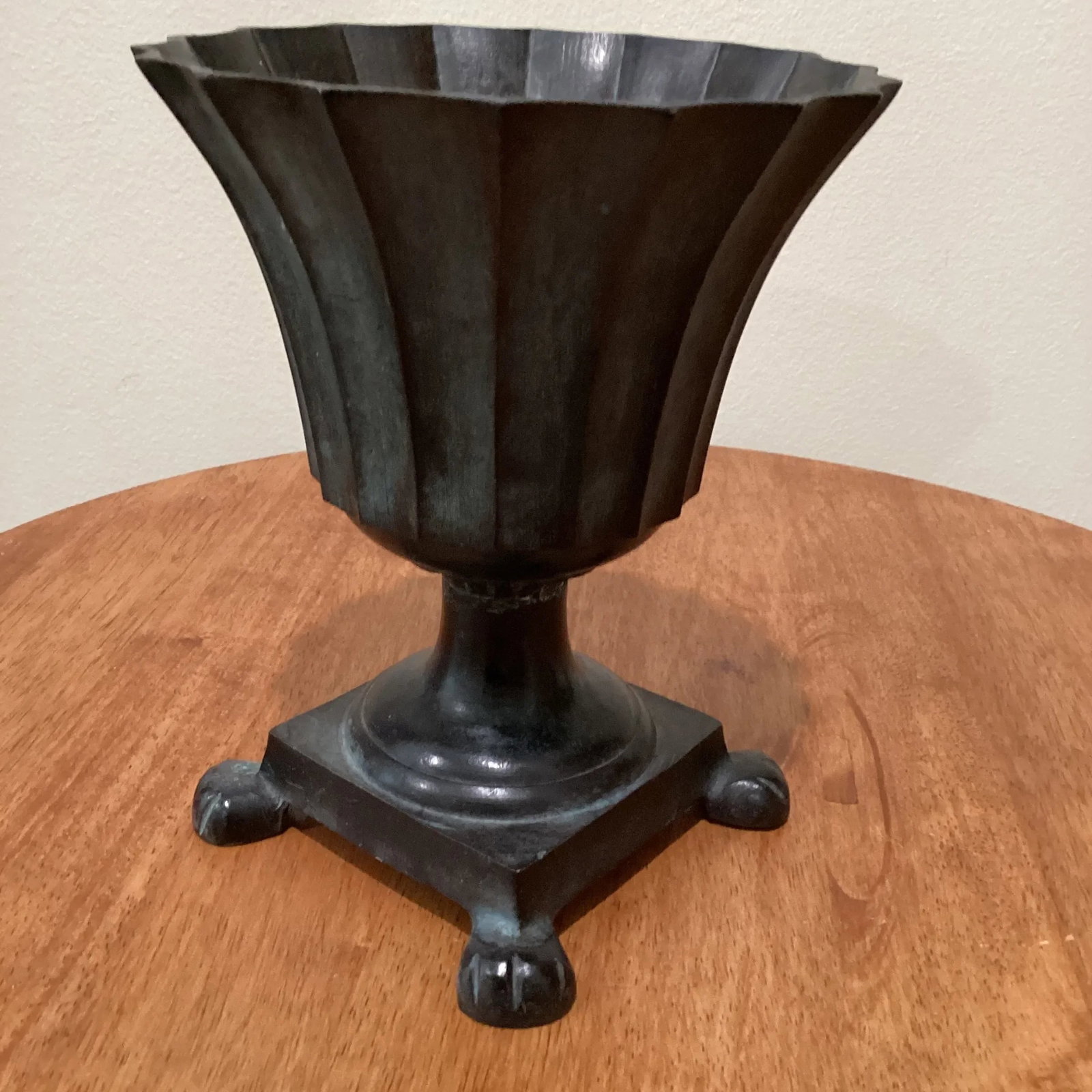 Mid 20th Century Vintage Bronze Brass Footed Urn Planter - 2