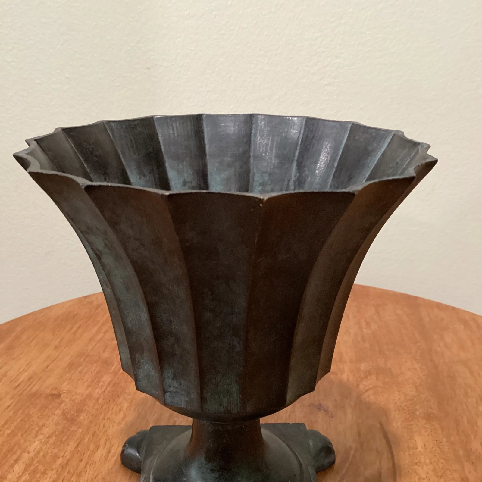 Mid 20th Century Vintage Bronze Brass Footed Urn Planter - 7