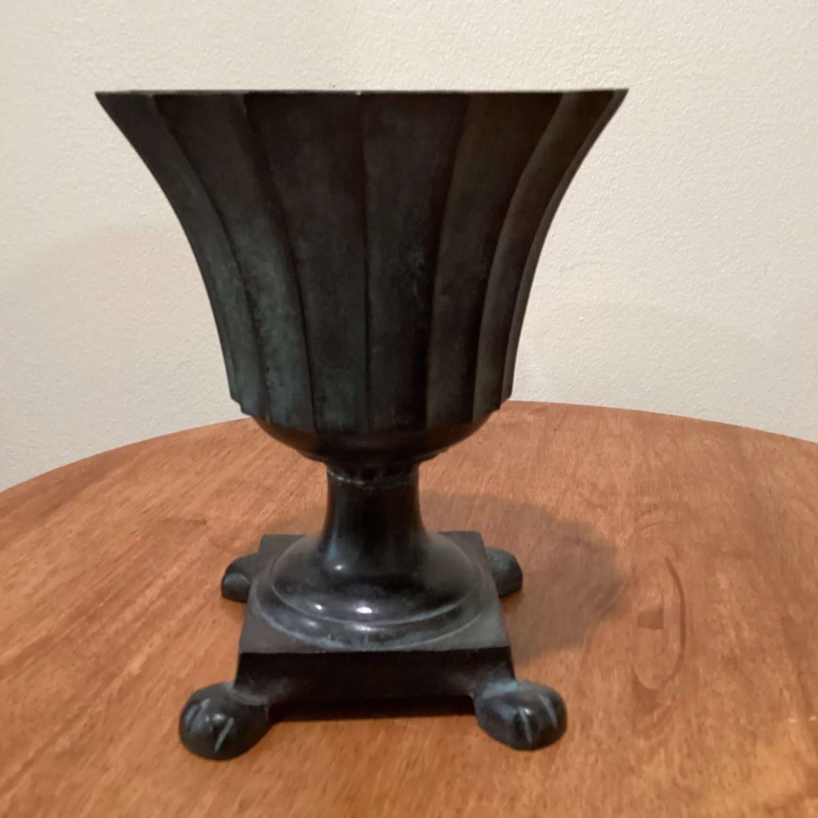 Mid 20th Century Vintage Bronze Brass Footed Urn Planter - 8