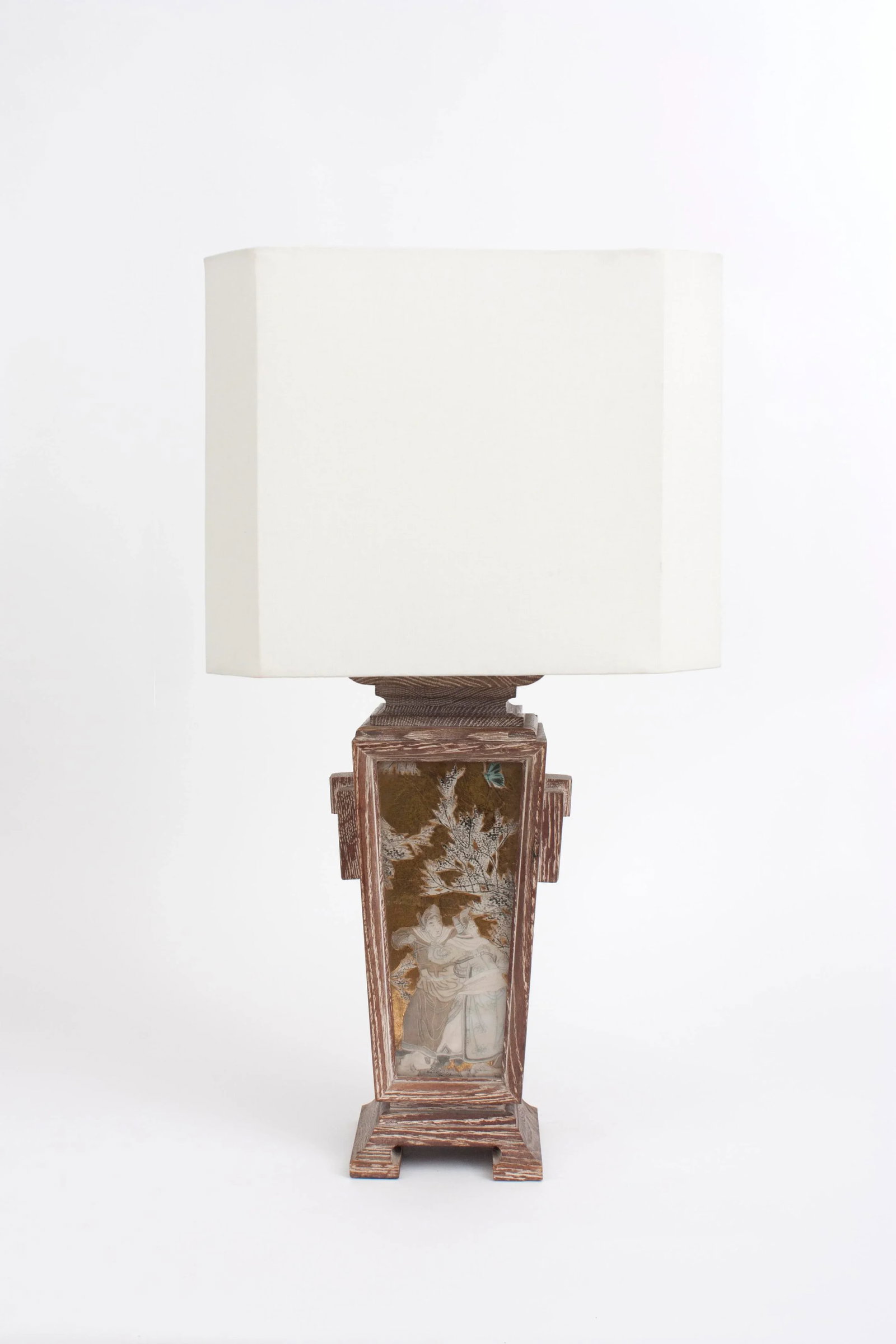 James Mont Asian Cerused Oak Lamp - 3
