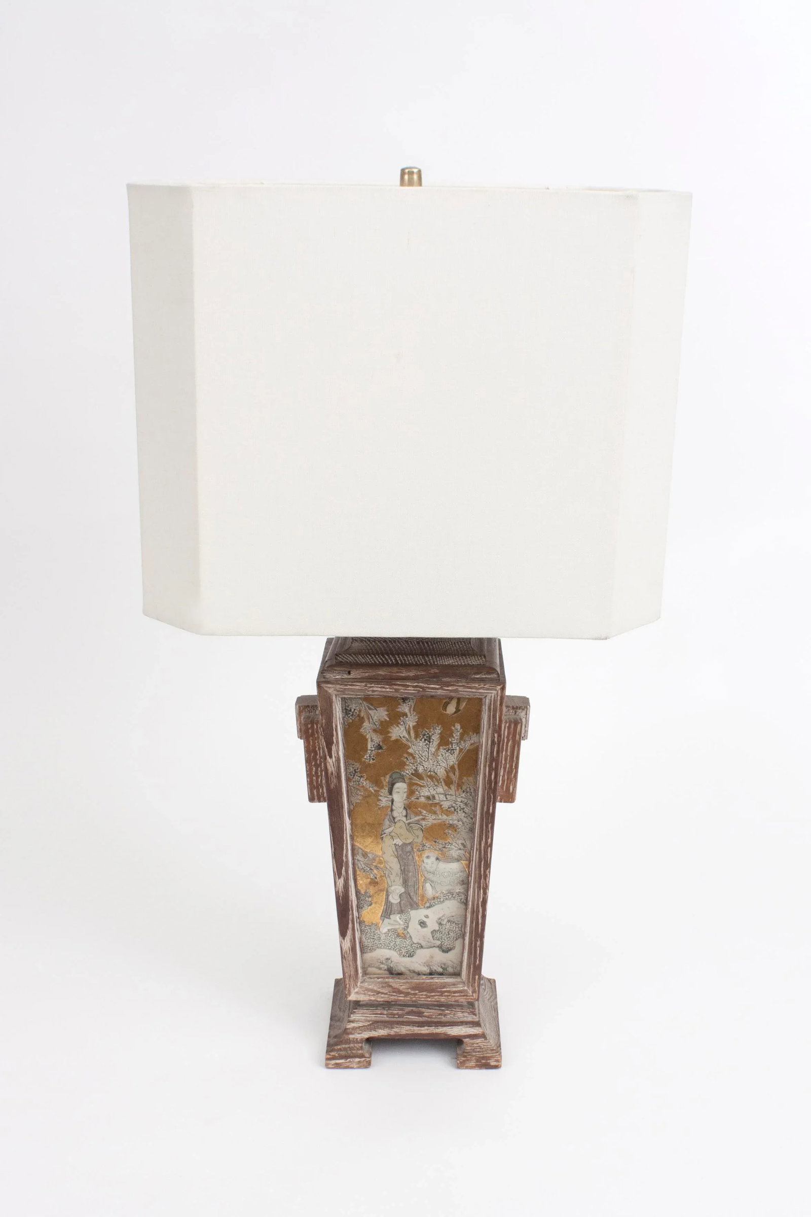 James Mont Asian Cerused Oak Lamp - 5