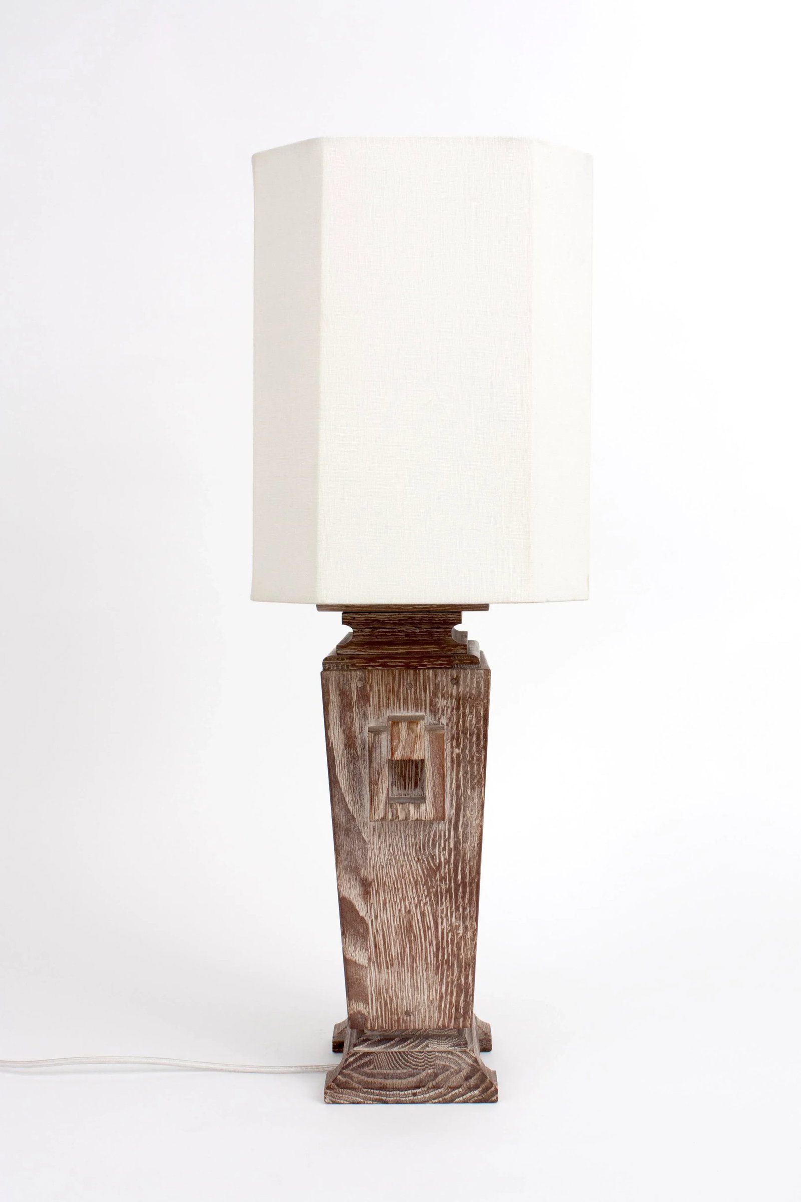 James Mont Asian Cerused Oak Lamp - 6