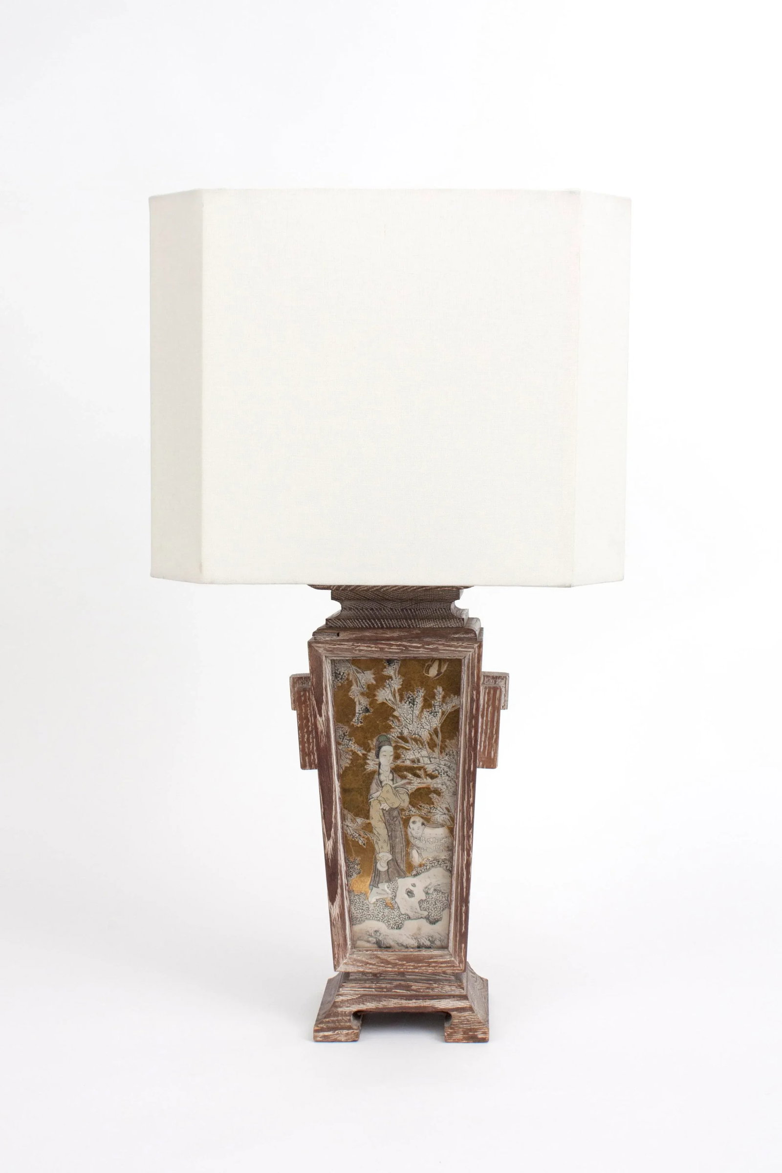James Mont Asian Cerused Oak Lamp - 7