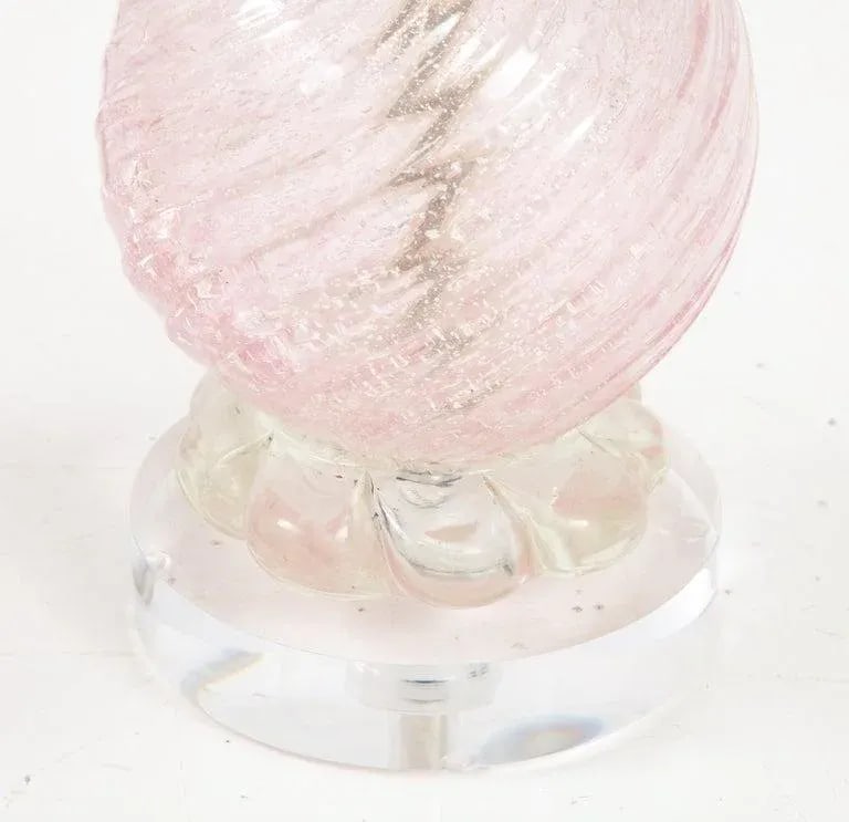 Pair of Pink Barovier Murano Glass Lamps - 6