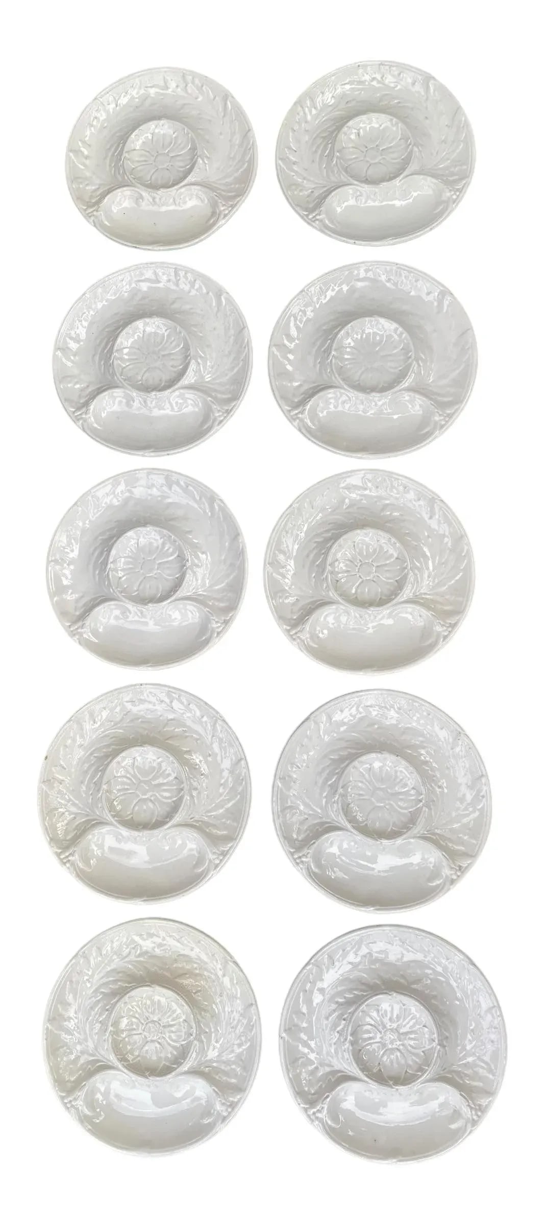 Antique French Faience Artichoke Plates- Set of 10 - 11