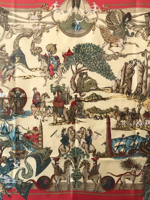 Hermes French Silk Scarf Framed Art - 7