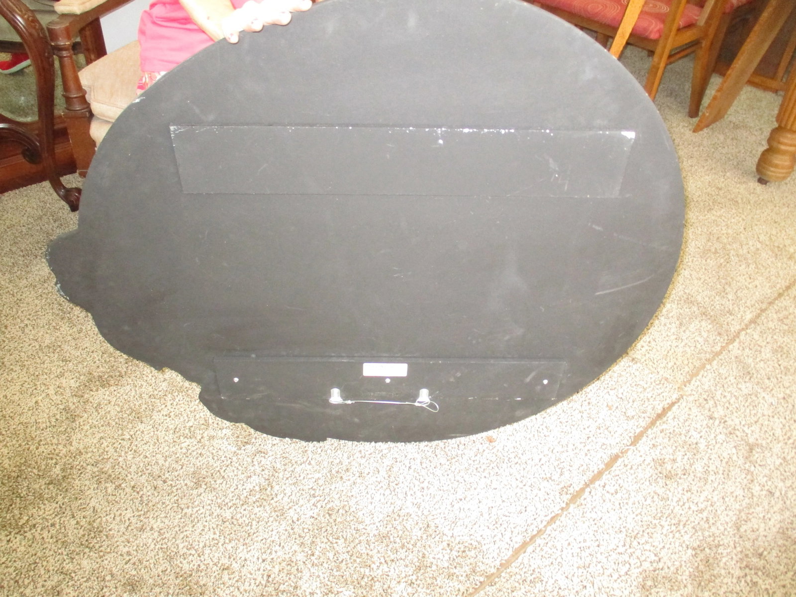 Mid Century David Marshall Black & Lavender Round Iris Design Mirror - 8