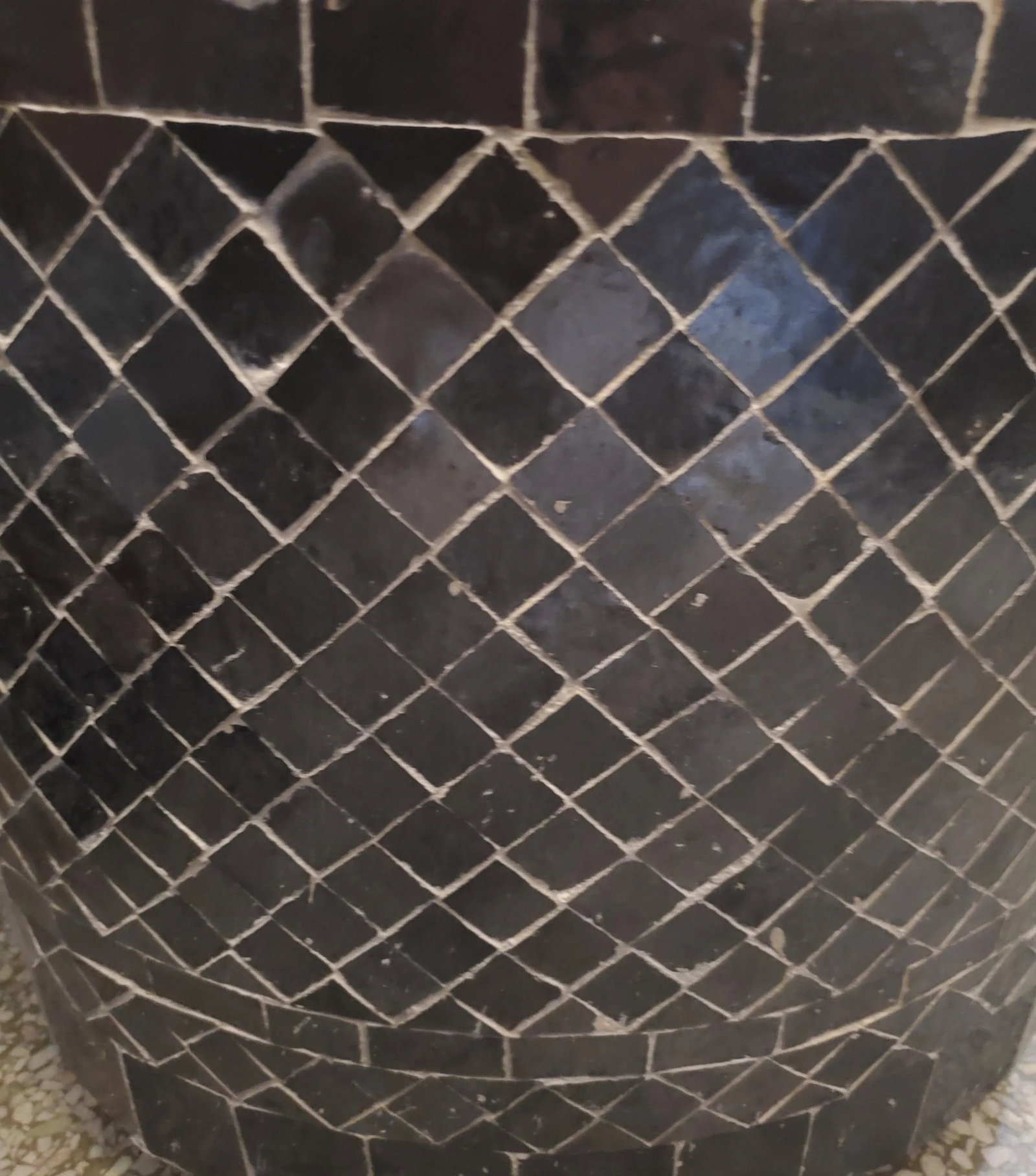 All Black Moroccan Mosaic Tile Fountain - 4