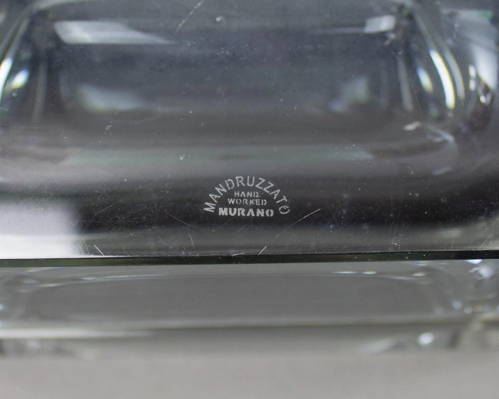 Mid 20th Century Mandruzzato Murano Italy Sommerso Smoke Gray Art Glass Trinket Jewel Box - 11