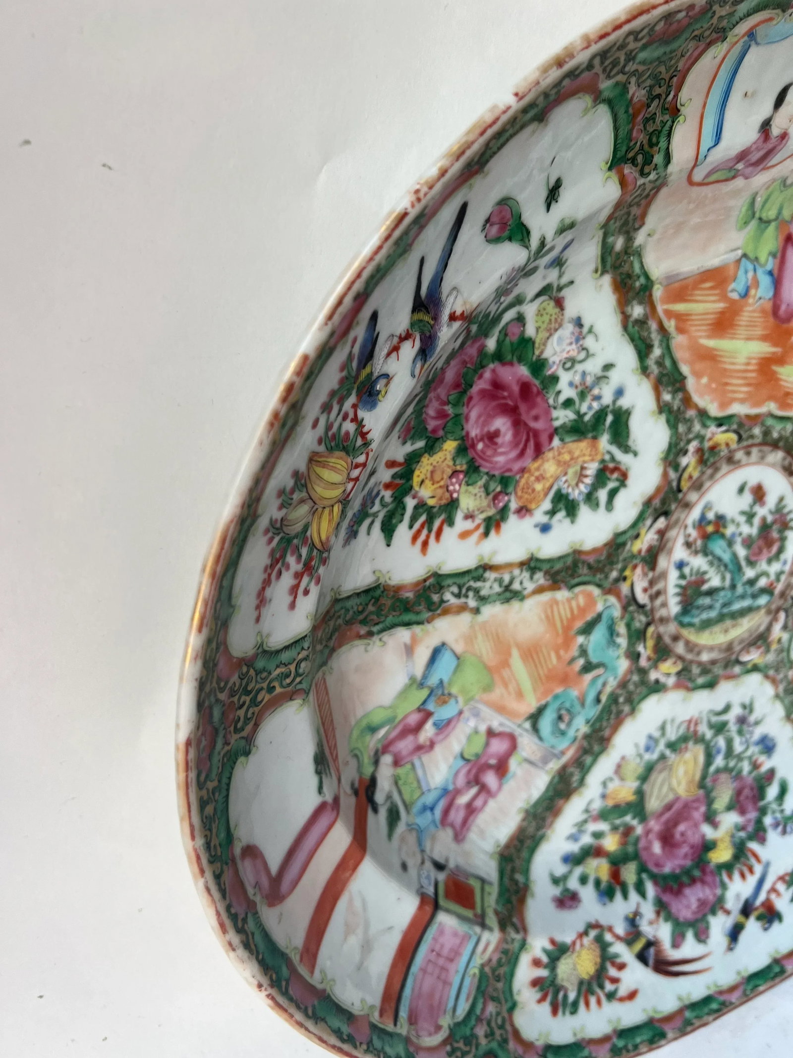 Antique Chinese Export Rose Medallion Large Oval Platter - 10