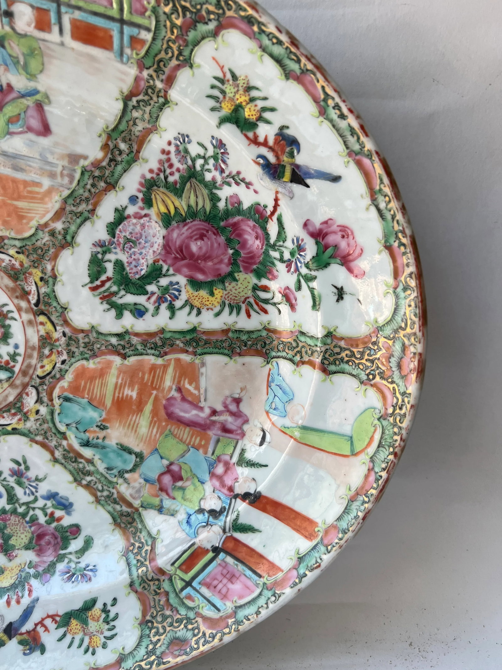 Antique Chinese Export Rose Medallion Large Oval Platter - 4