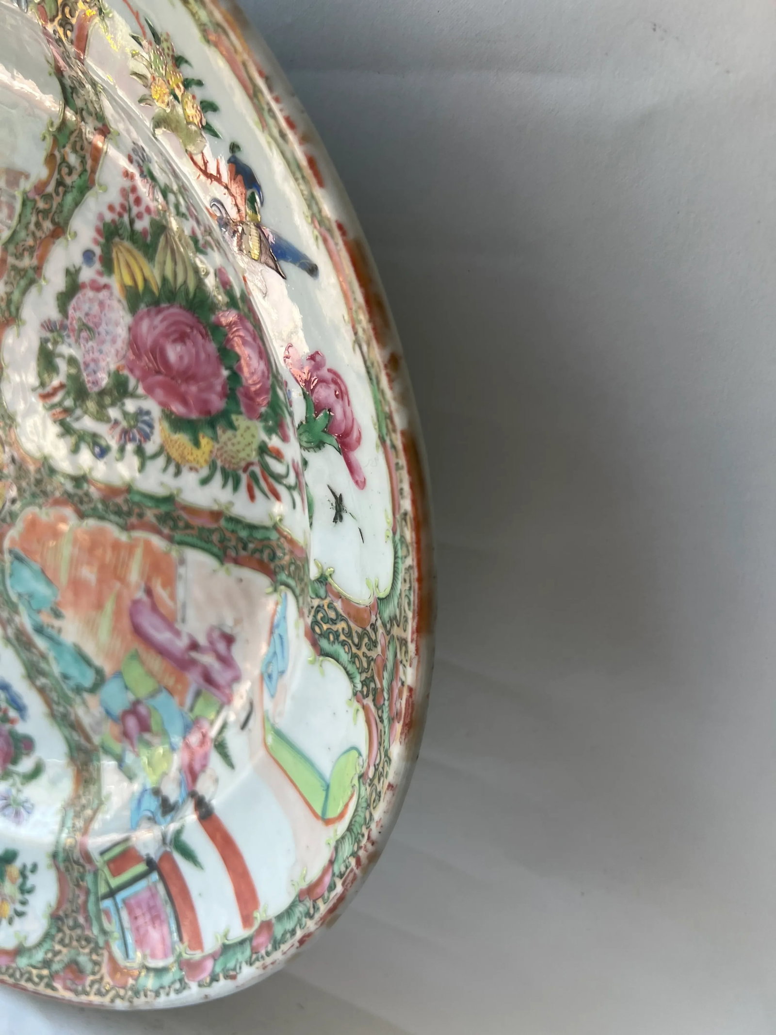Antique Chinese Export Rose Medallion Large Oval Platter - 6