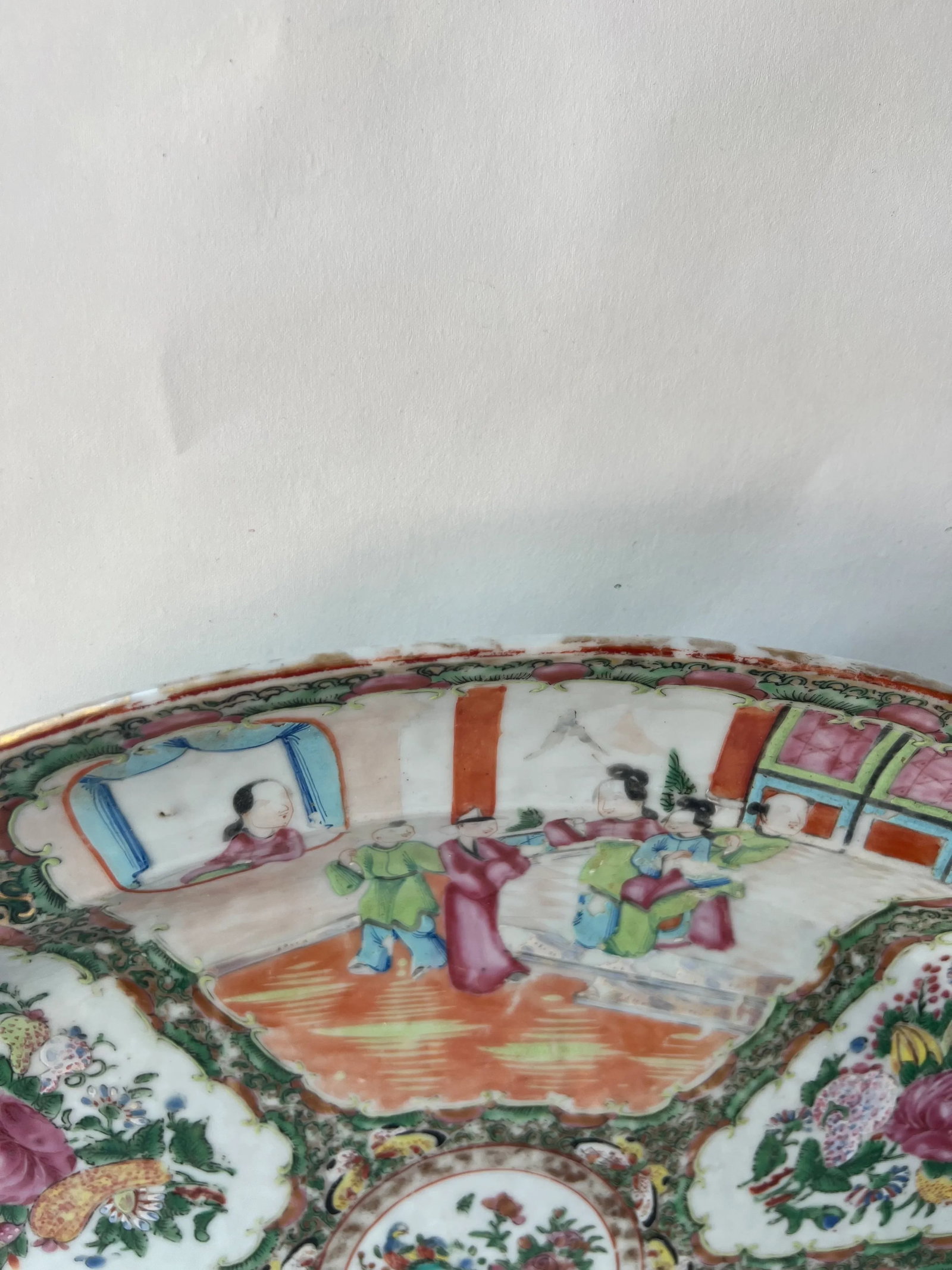 Antique Chinese Export Rose Medallion Large Oval Platter - 7