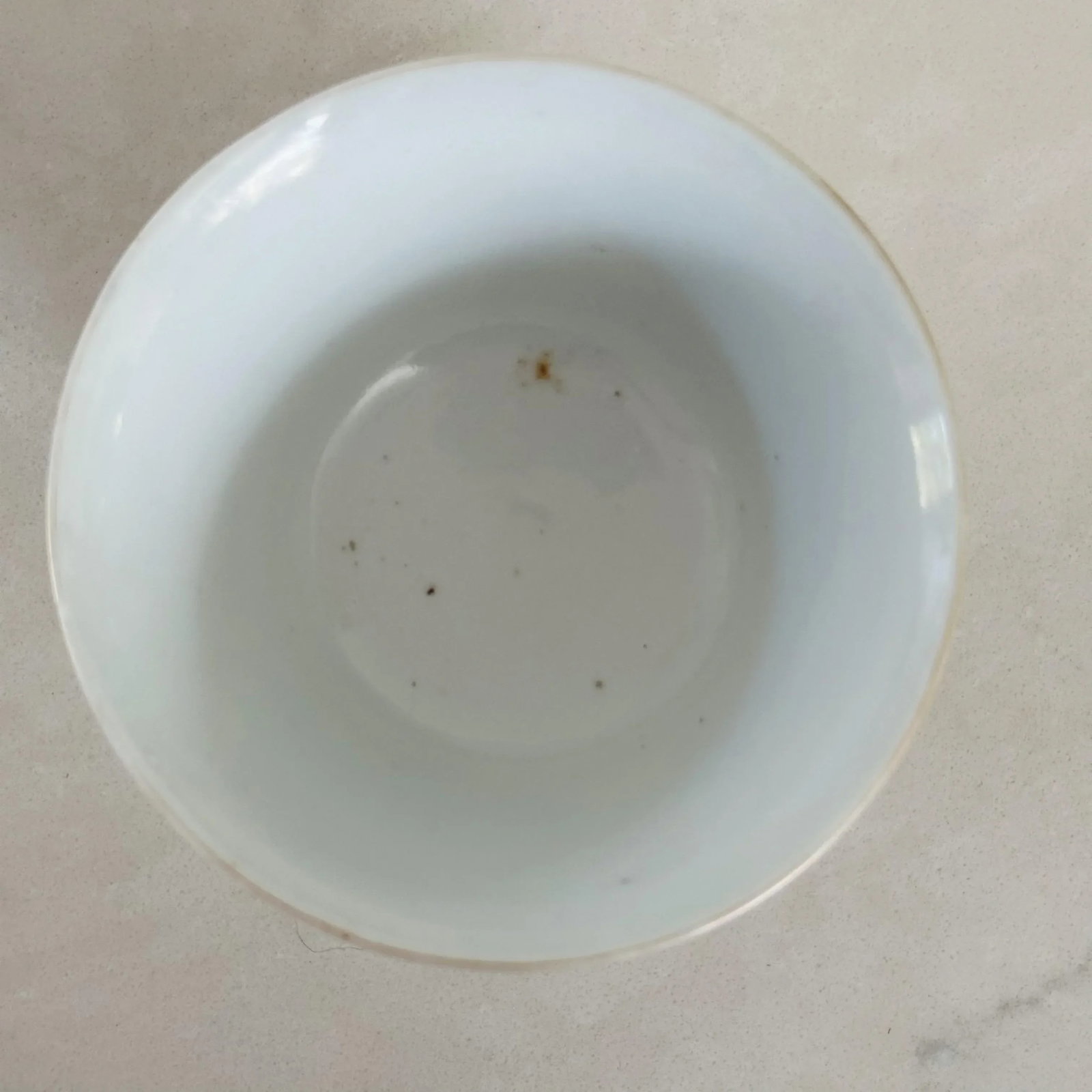 Antique Ching Dynasty Porcelain Bowl With Dragons in Red Orange on Blue - 5