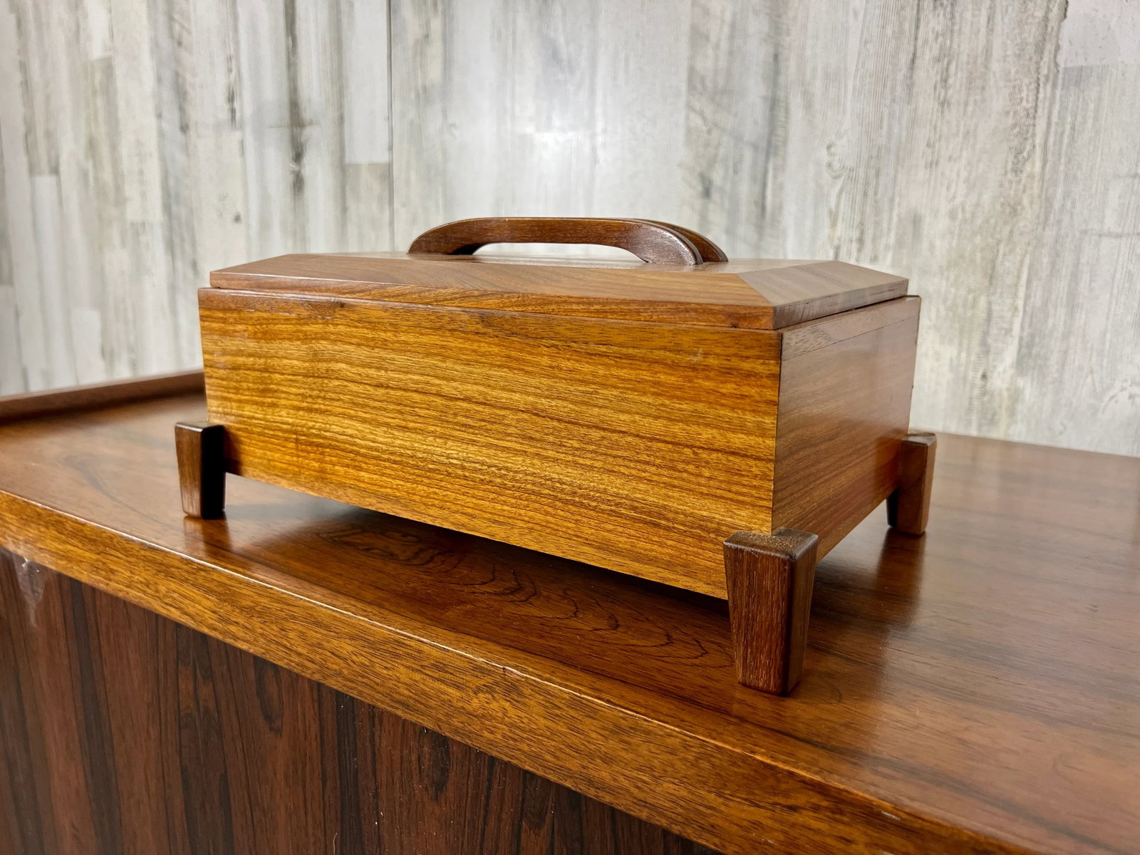 Modernist Teak Jewelry Box - 4