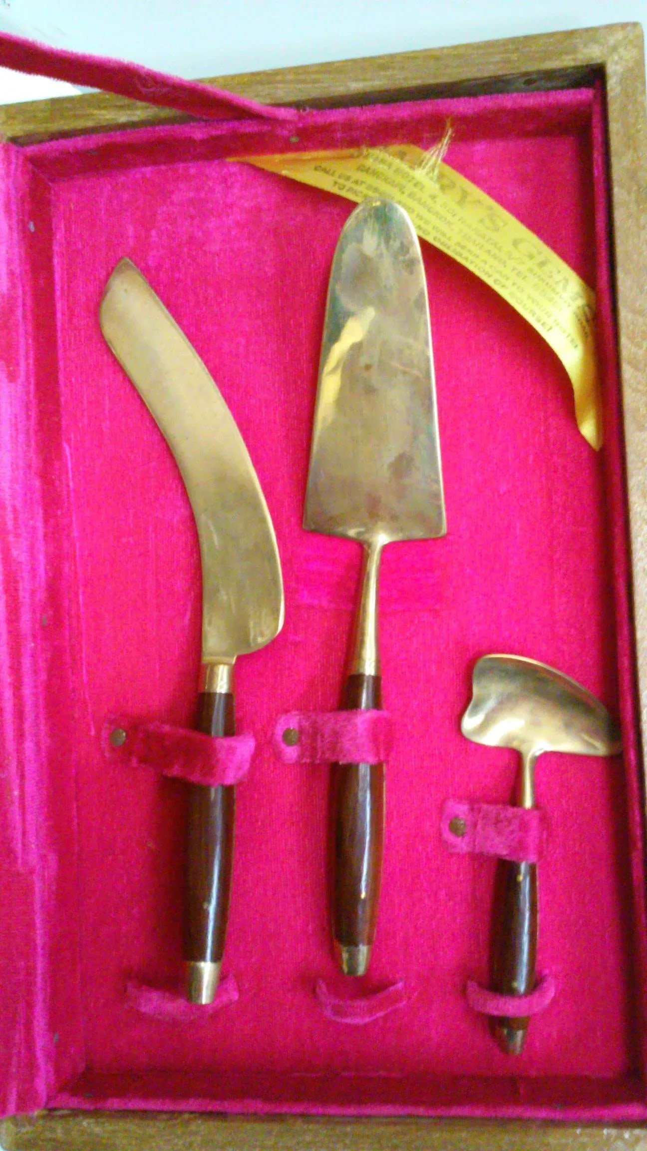 Vintage Bronze and Rosewood Appetizer and Serving Flatware Set - 7
