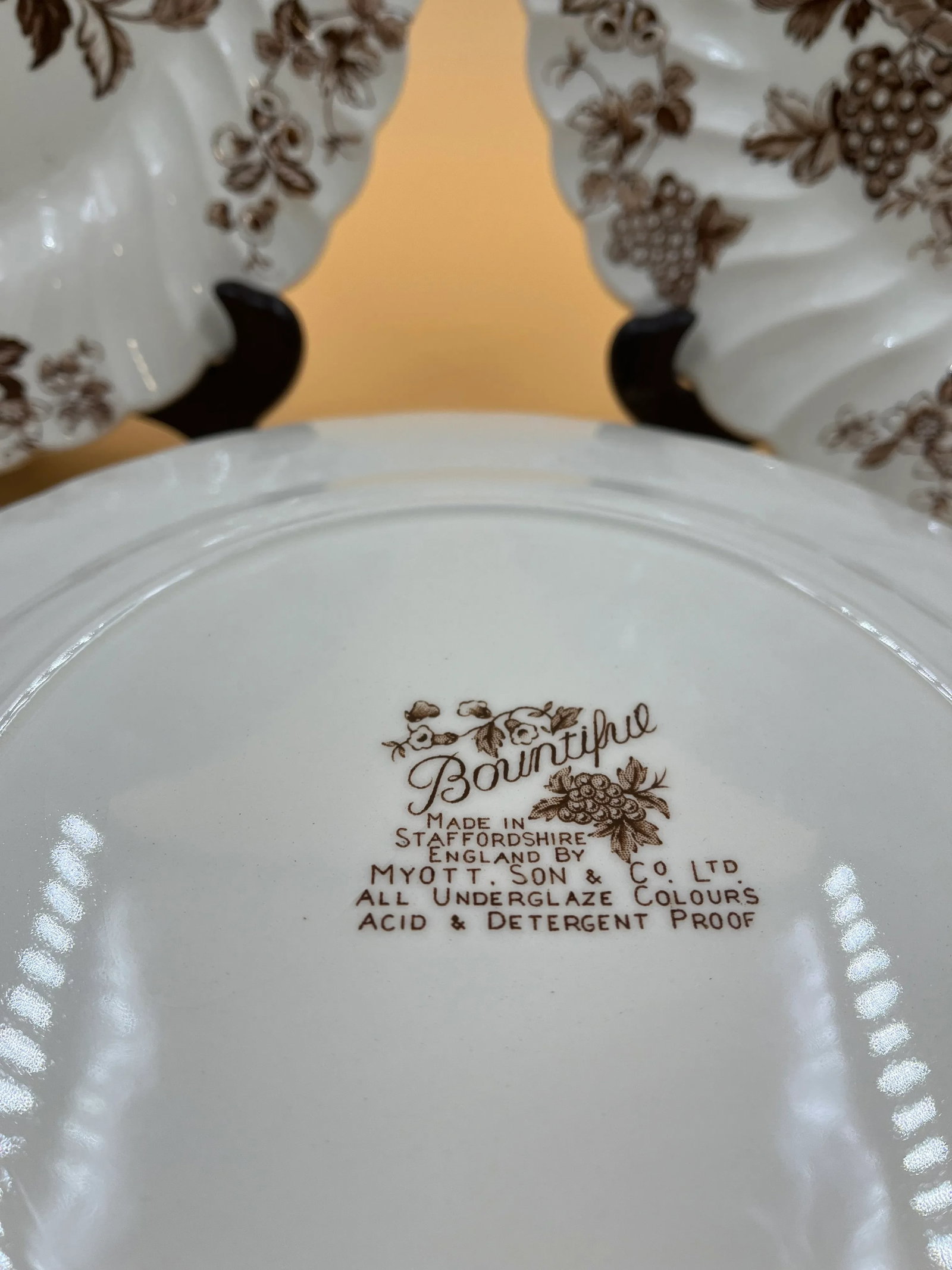Early 20th Century English Staffordshire Dinner Plates- Set of 7 - 11