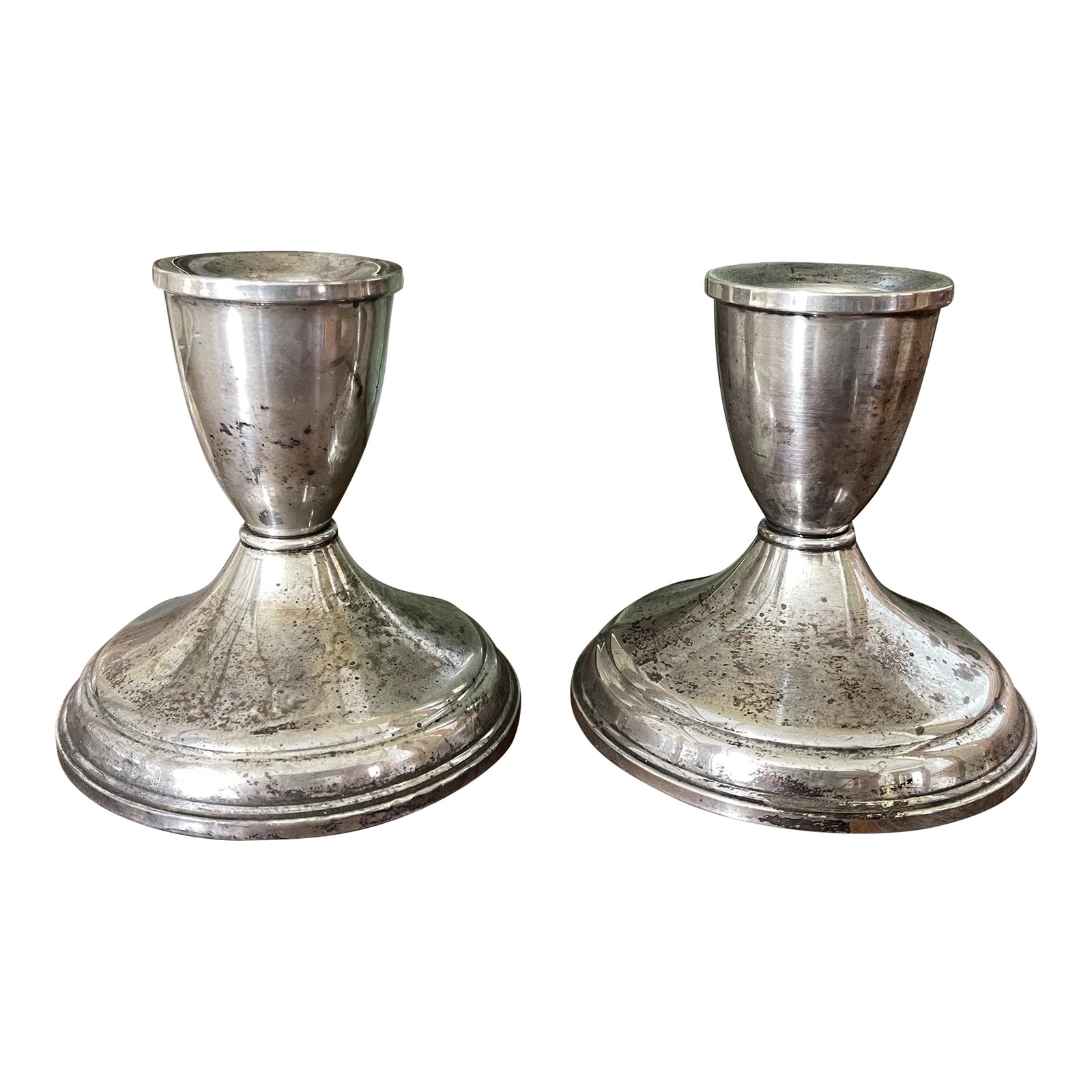 Vintage Sterling Weighted Candle Holders - a Pair (1 of 5)
