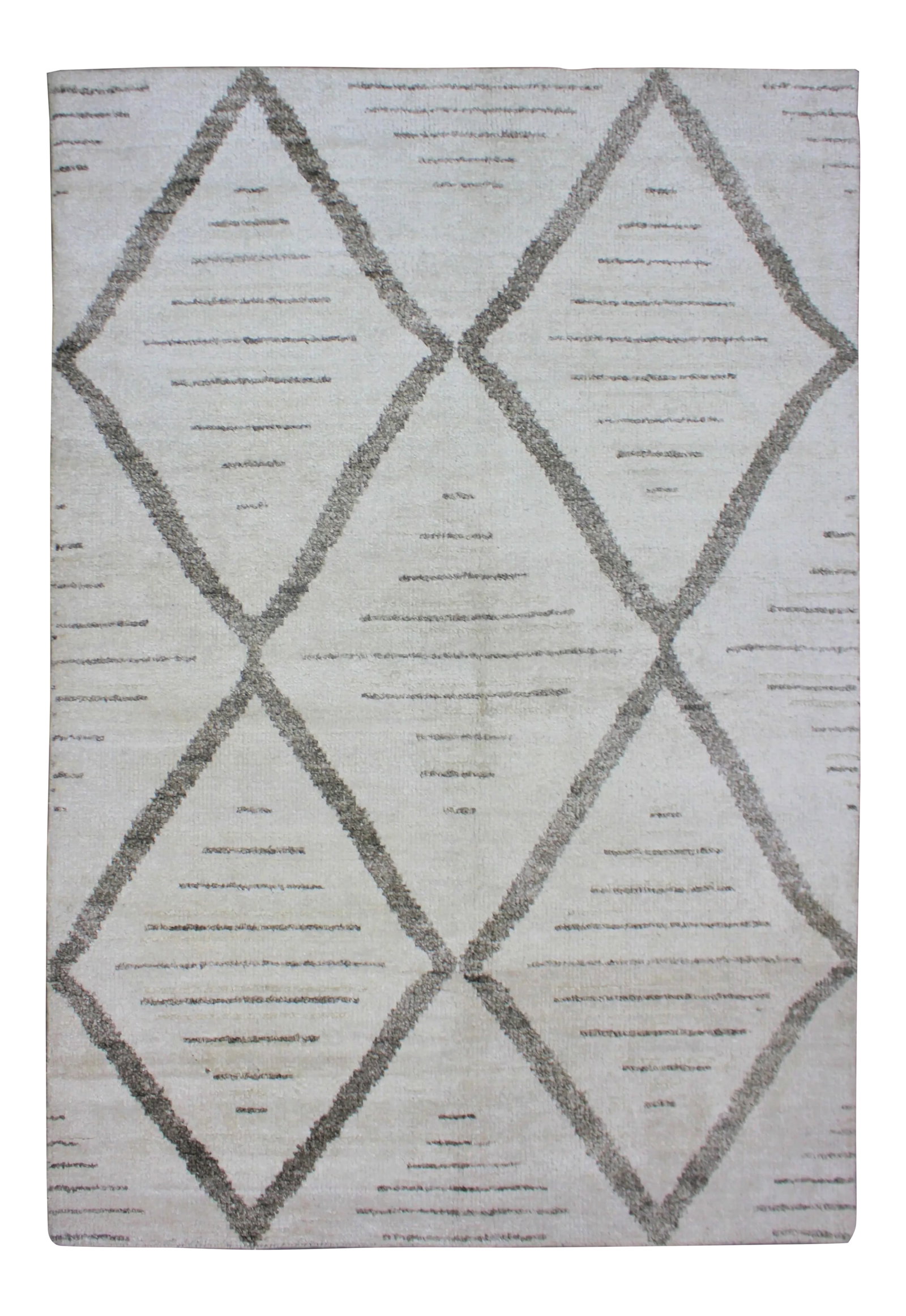 Hand Knotted Bamboo Rug by Aara Rugs Inc. - 8' X 10': A beautiful handmade Bamboo silk rug. The geometric design woven in by Aara Rug hands. This rug is made of 75% bamboo silk and 25% cotton. The outstanding design and very popular colors makes this pie