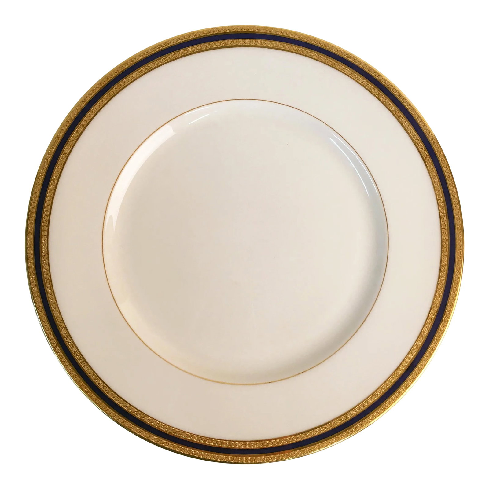 Tiffany & Company Lenox Cobalt + Gold Edge Dinner Plates - Set of 12 (1 of 7)