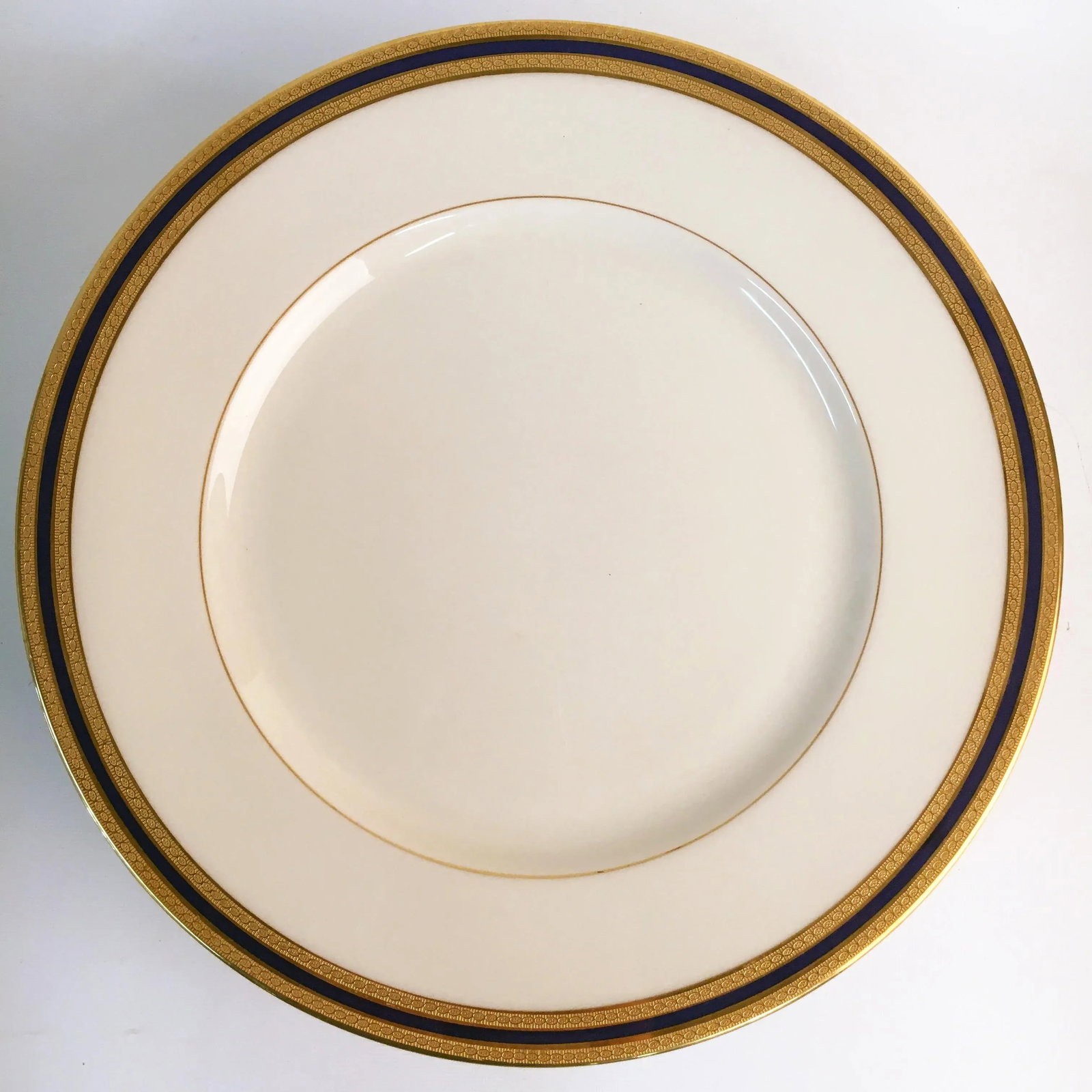 Tiffany & Company Lenox Cobalt + Gold Edge Dinner Plates - Set of 12 - 7