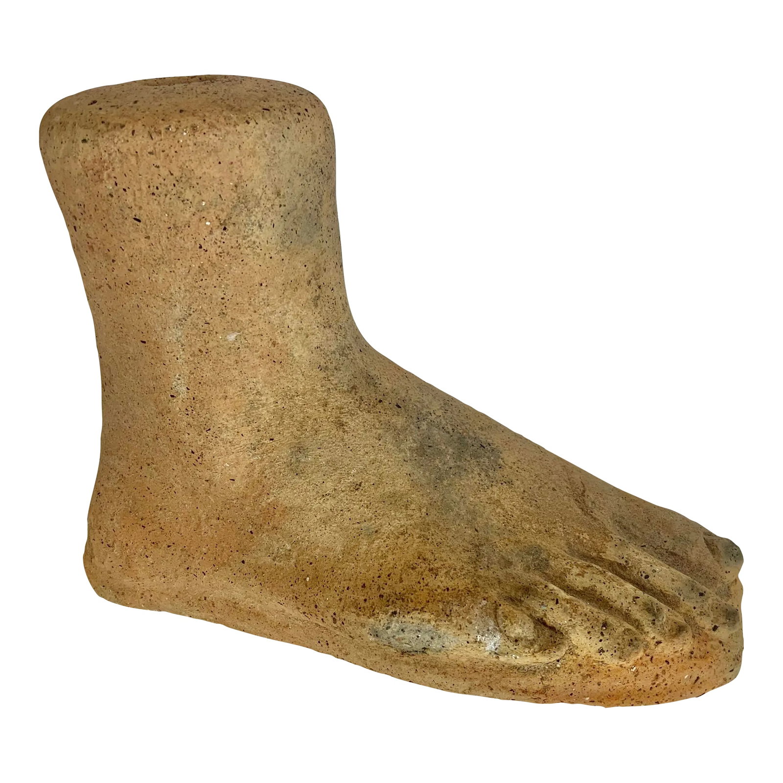 Antique French Terracotta Classical Foot: Interesting unique object -antique terracotta classical foot. Condition: Alterations: Original Condition Unaltered Imperfections: Some Imperfections Condition Notes: Wear and patina from age Origin: F
