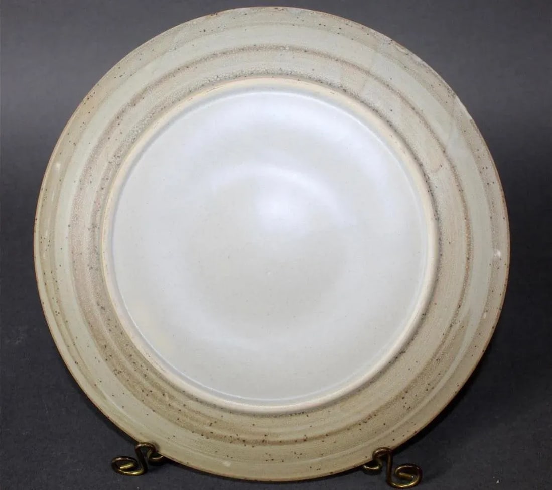 Vintage French Stoneware Oyster Plates- Set of 9 - 4