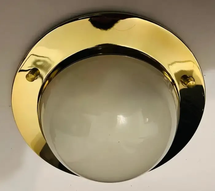 Nautical Azucena 1960 Luigi Caccia Dominioni Italian Mid Century Flush Lamp - 11