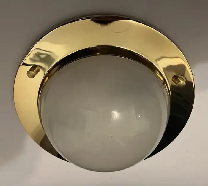 Nautical Azucena 1960 Luigi Caccia Dominioni Italian Mid Century Flush Lamp - 12