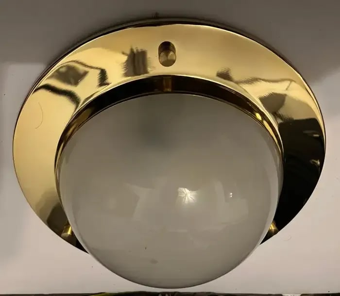 Nautical Azucena 1960 Luigi Caccia Dominioni Italian Mid Century Flush Lamp - 2