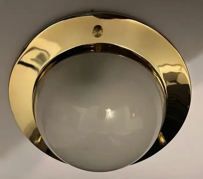 Nautical Azucena 1960 Luigi Caccia Dominioni Italian Mid Century Flush Lamp - 3