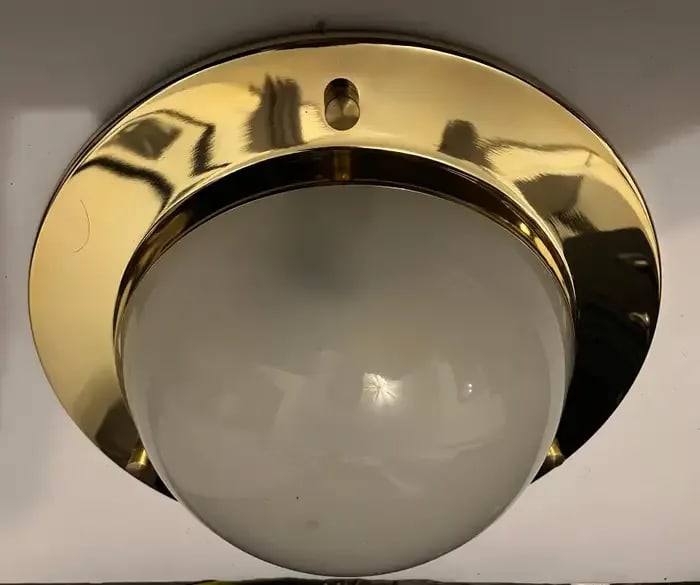 Nautical Azucena 1960 Luigi Caccia Dominioni Italian Mid Century Flush Lamp - 4