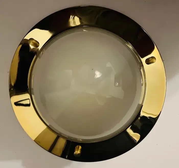 Nautical Azucena 1960 Luigi Caccia Dominioni Italian Mid Century Flush Lamp - 7