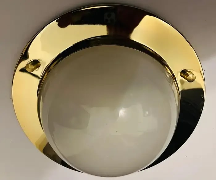 Nautical Azucena 1960 Luigi Caccia Dominioni Italian Mid Century Flush Lamp - 8