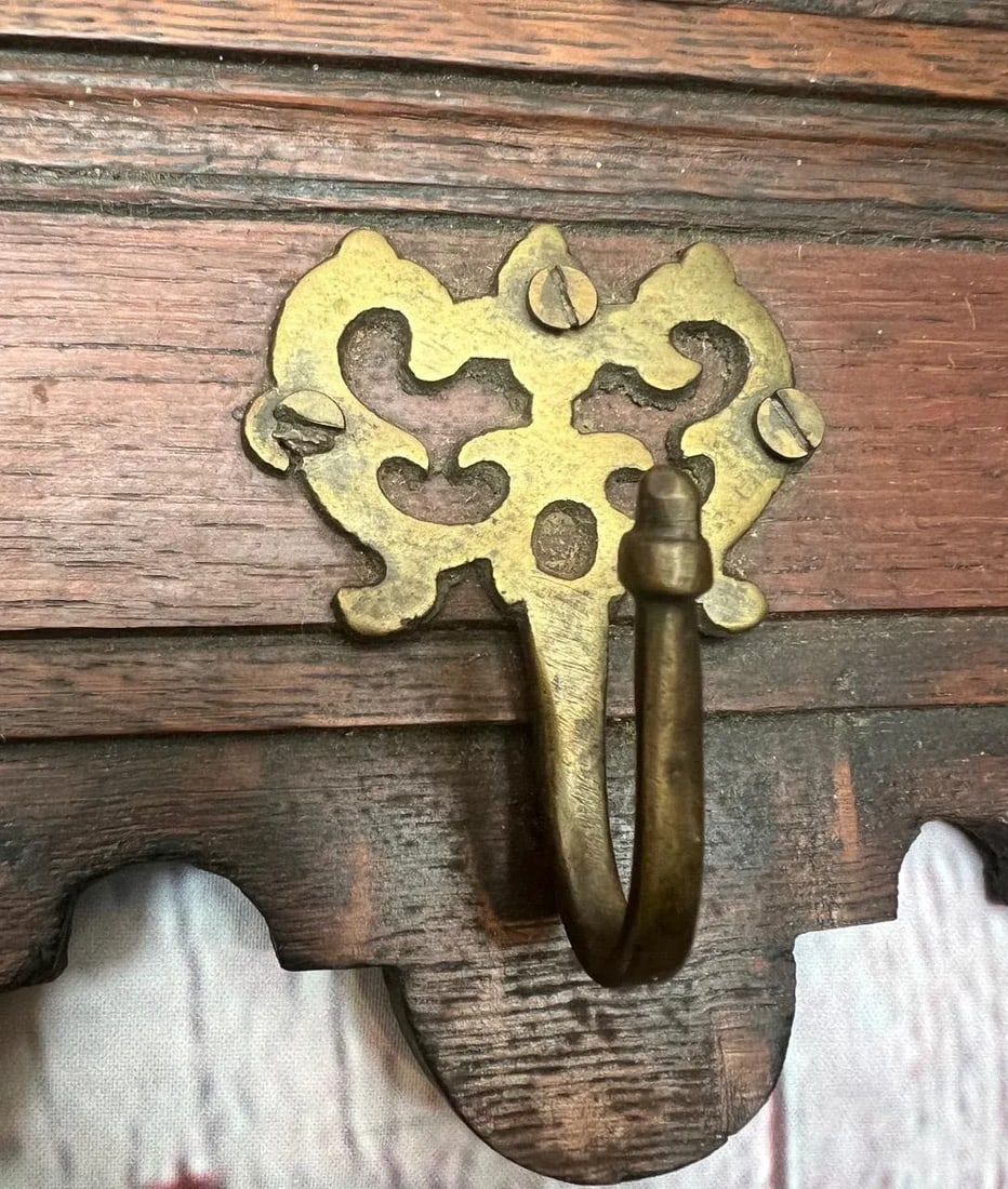 Antique Large French Heavily Carved Oak Coat Rack - 10