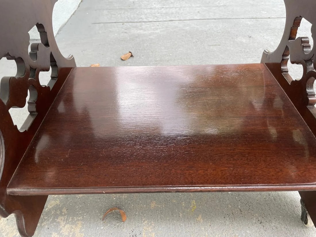 English Victorian Two Tier Walnut Canterbury Circa 1880. - 10