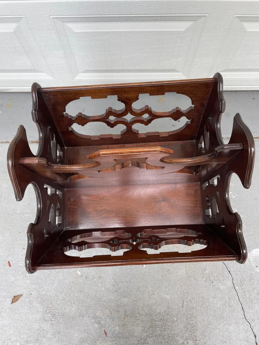 English Victorian Two Tier Walnut Canterbury Circa 1880. - 11