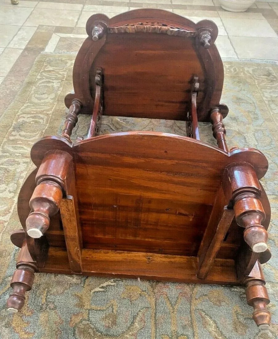 Vintage Victorian Style Table Magazine Rack Bottom Storage Chinese Chippendale - 2