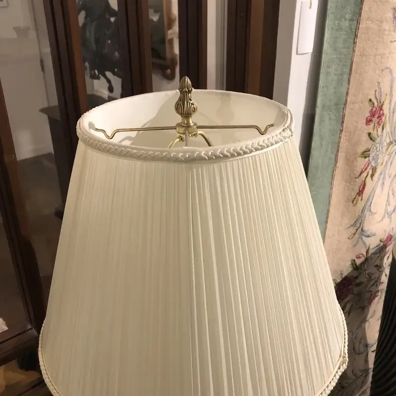 1990s Italian Hand Carved Florentine Style Lamp With Shade - 2