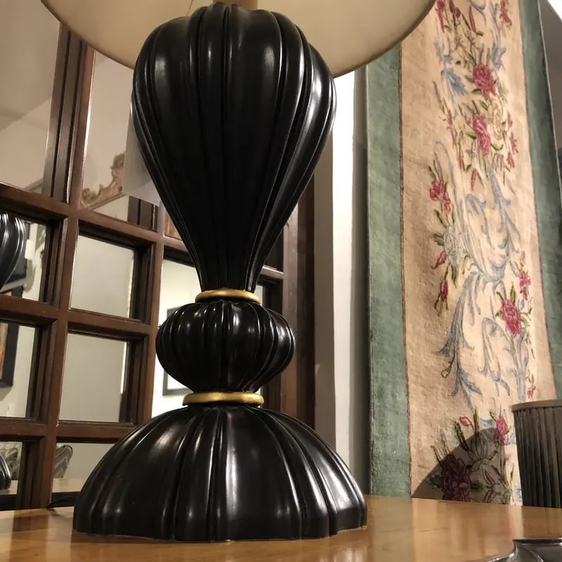 1990s Italian Hand Carved Florentine Style Lamp With Shade - 3