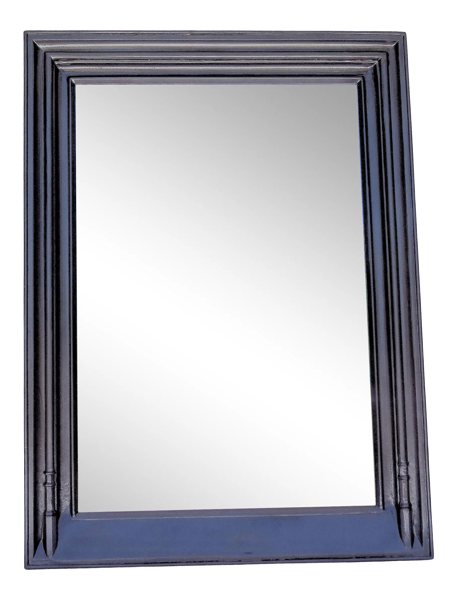 Monumental Antique Louis Phillipe Style Bronze Painted Mirror: Mid 20th Century Louis Phillipe style bronzed lacquered mirror. Antique age appropriate wear. Able to be hung, stand on the floor. leaned against the wall, or placed upon a fireplace mantle. It was